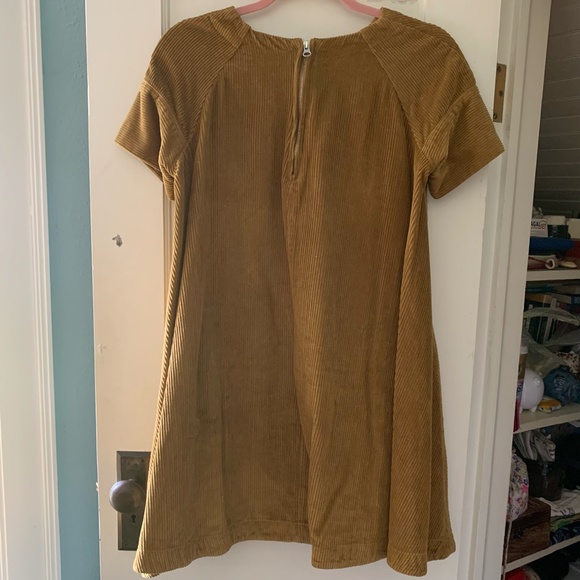 The Odells Anthropologie Brown Corduroy Short Sleeve Mini Tent Dress Womens XS - Picture 6 of 6
